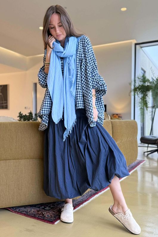 Nonni Gingham Artist Smock Navy